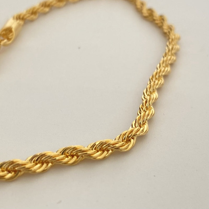 Pulseira Cordão Baiano Banhada a Ouro